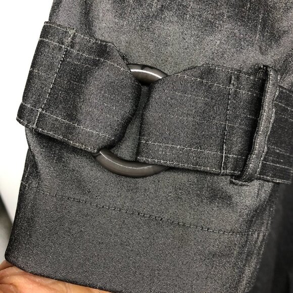 Samuel Dong Silver Gray Belted Water Resistant Bubble Hem Trench Coat size M - Picture 8 of 16